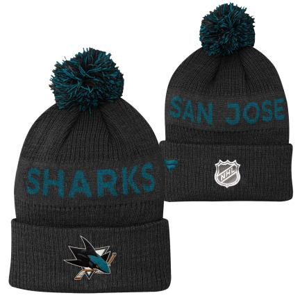 NHL Cuffed Knit Pom San Jose Sharks (58 -62cm) YTH(Lasten) Tupsupipo